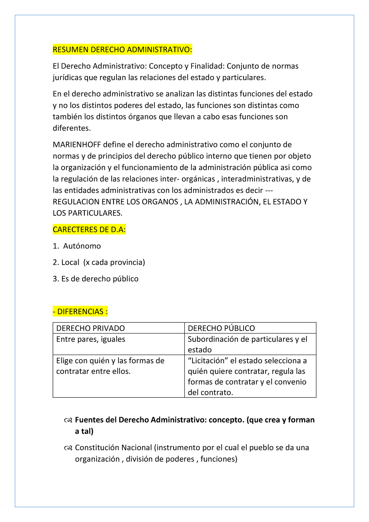 Apuntes Derecho Administrativo - RESUMEN DERECHO ADMINISTRATIVO: El ...