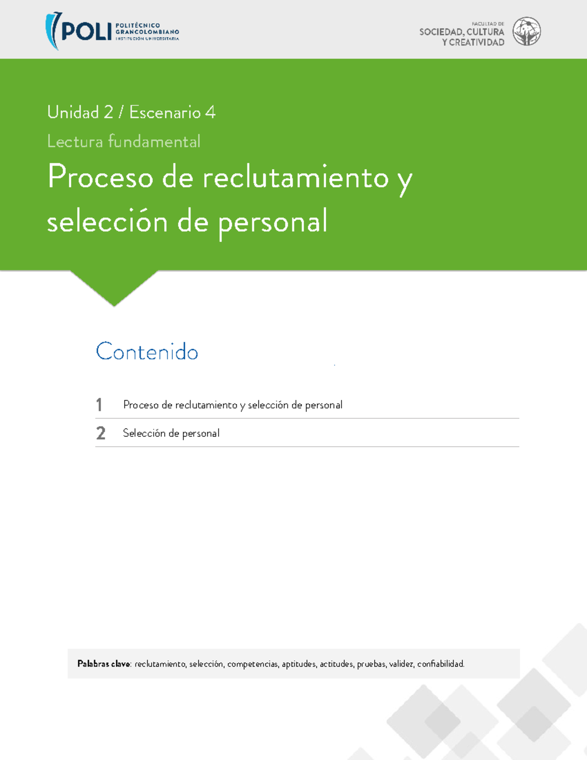 Semana 4 - Trabajo - Contenido 1 2 Proceso De Reclutamiento Y Selección ...