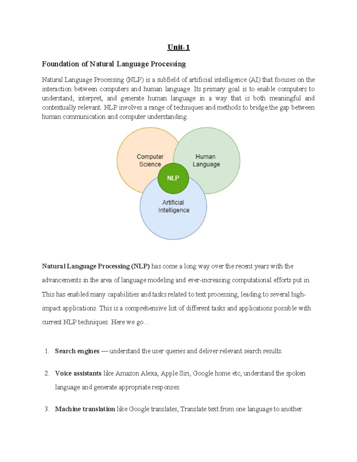 TSA LEcture notes complete - Unit- Foundation of Natural Language ...
