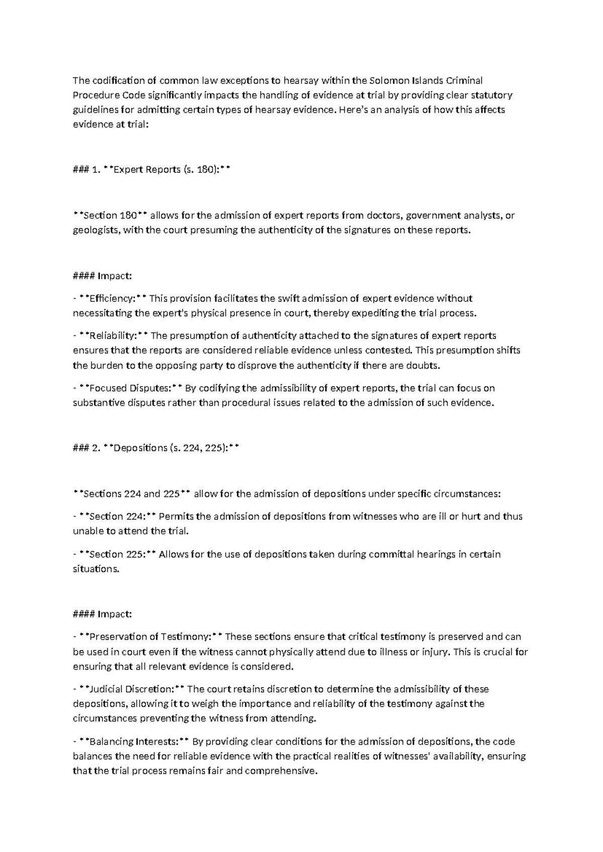 hearsay example - The codification of common law exceptions to hearsay ...