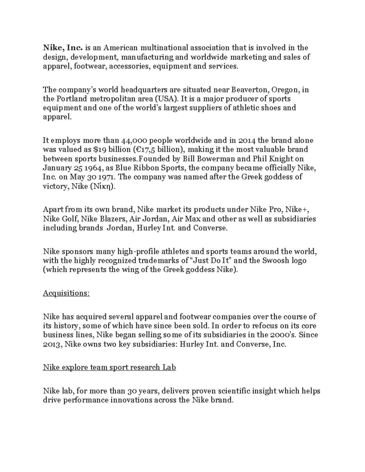 Nike introduction you know it is about Making Supply Meet Demand in