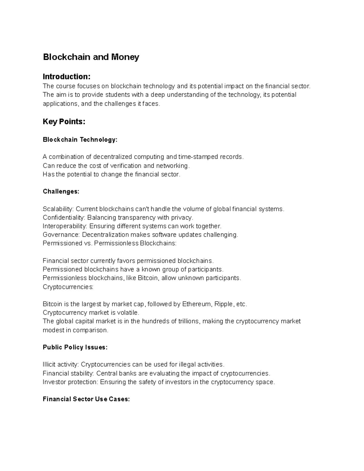 Blockchain and Money - Blockchain and Money Introduction: The course ...