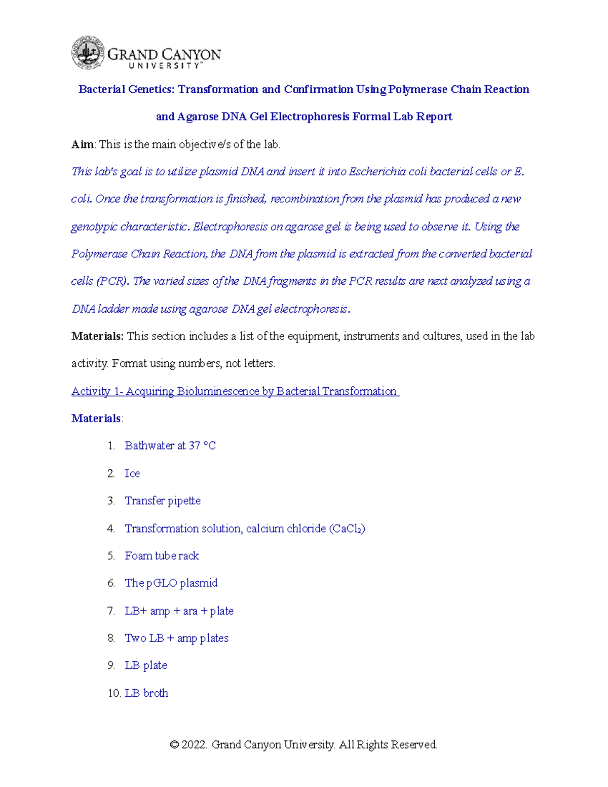 BIO-215L-RS-Lab Report Format Guide - Bacterial Genetics ...