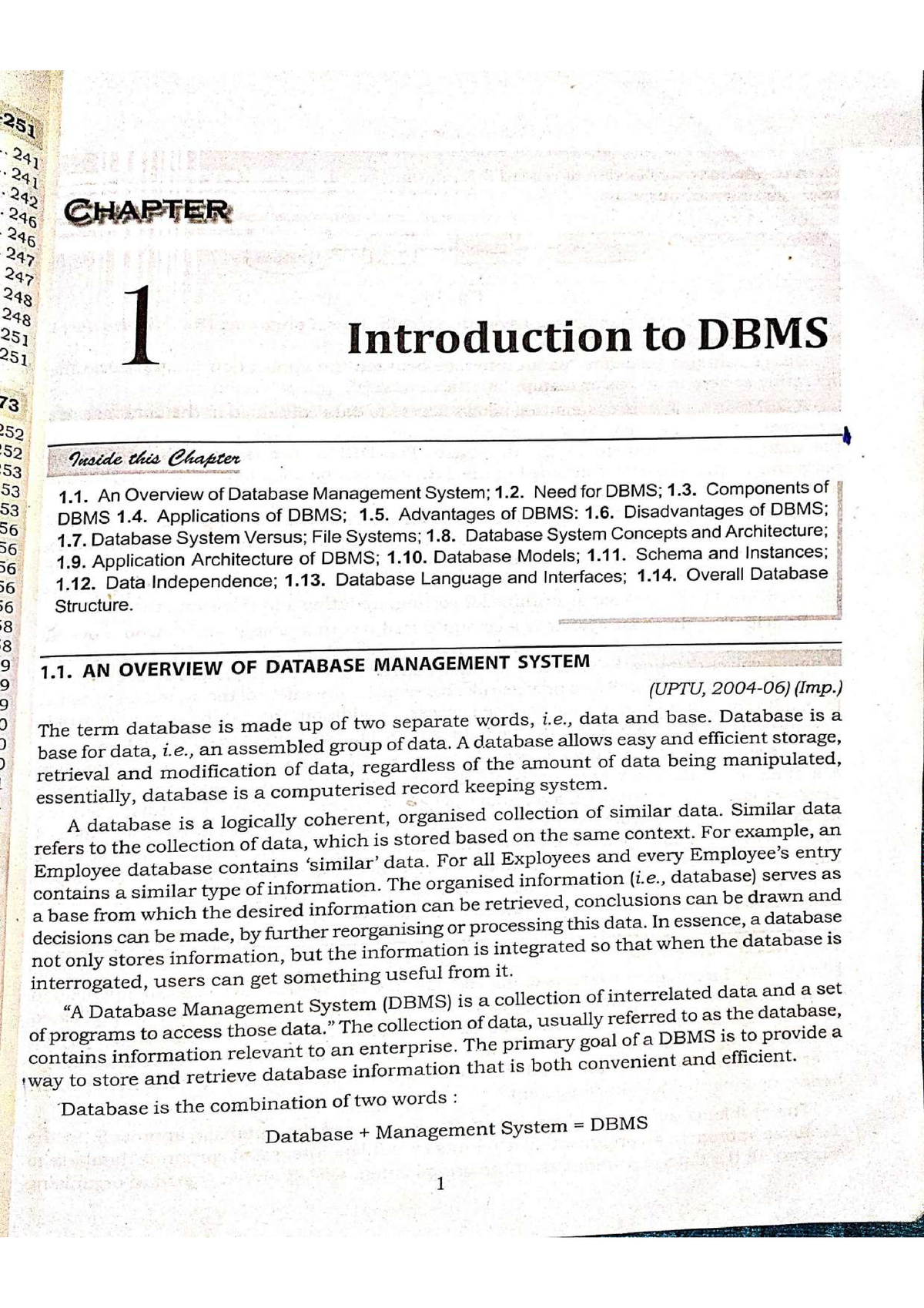 DBMS-UNIT-1 - Helpful - B.tech - Studocu