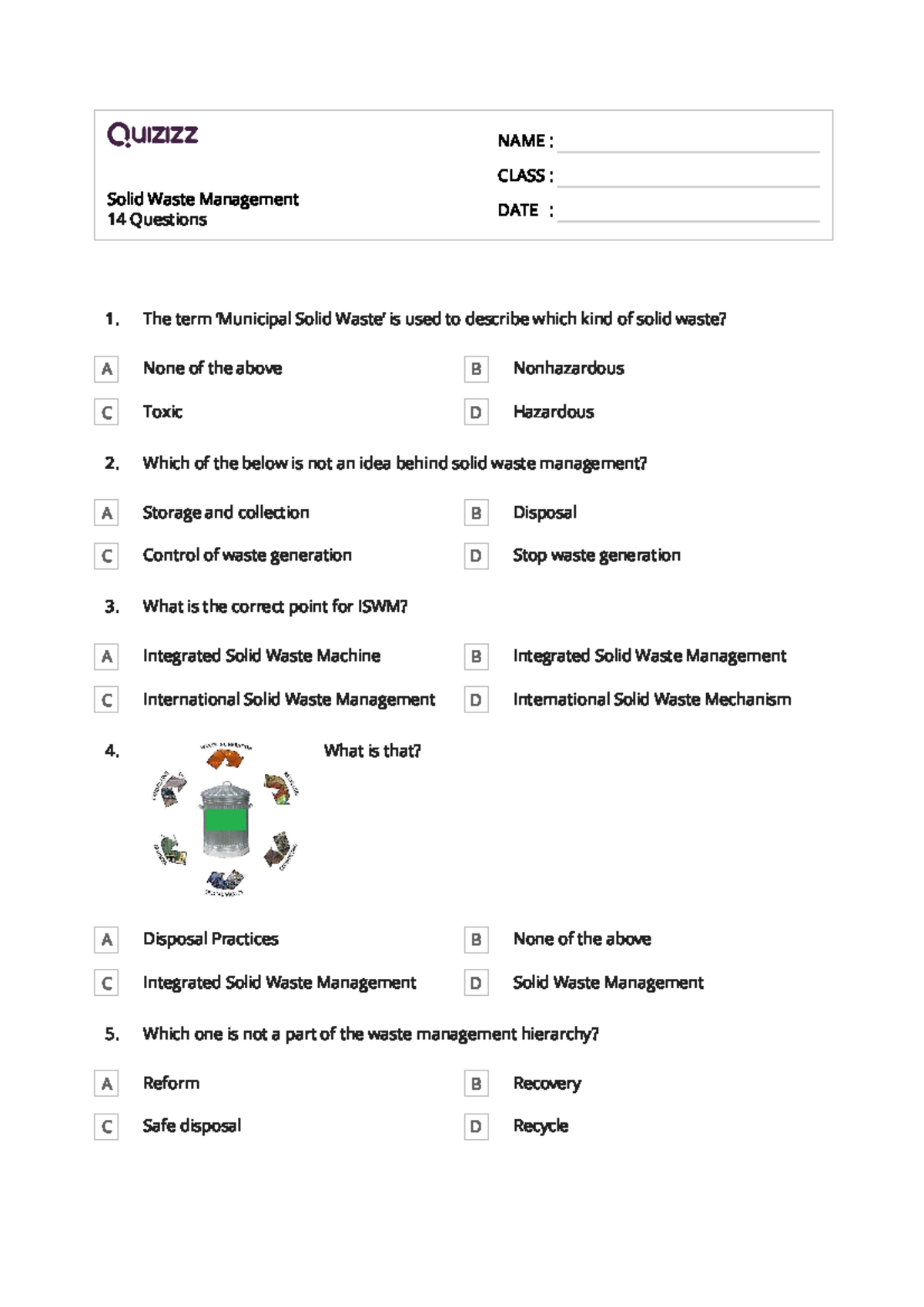 quizz-of-solid-waste-management-solid-waste-management-14-questions