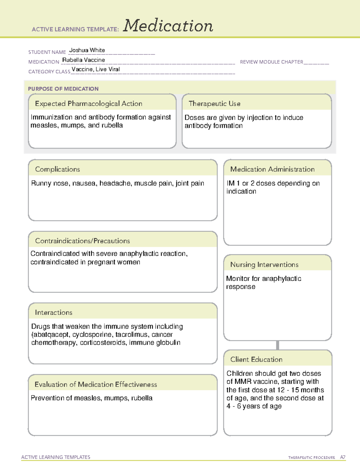 Rubella Vaccine Med Template ACTIVE LEARNING TEMPLATES THERAPEUTIC   Thumb 1200 1553 