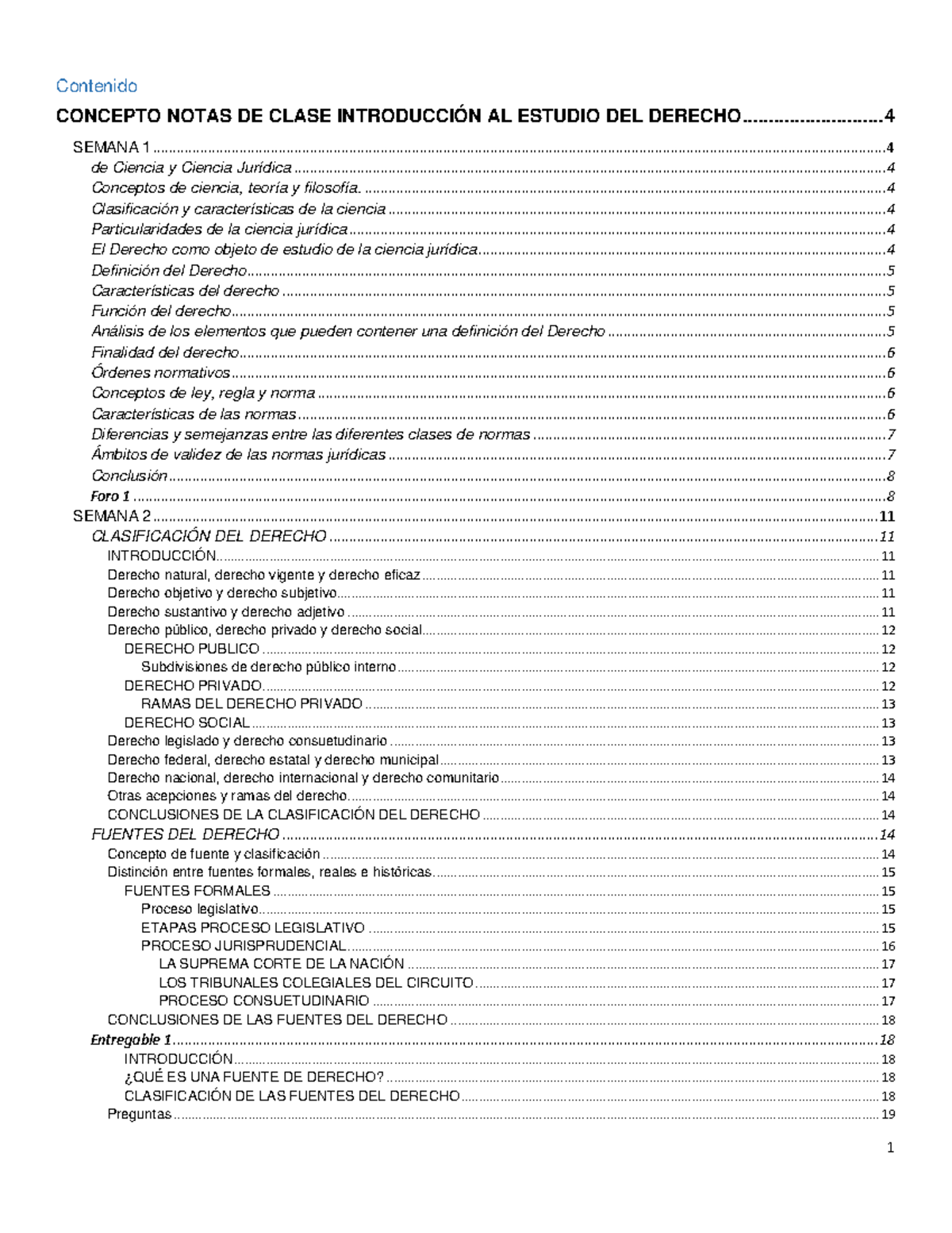 Apuntes De Introducción Al Estudio Del Derecho - Contenido CONCEPTO ...