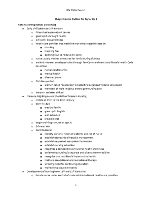 NUR CNO Chapter 3 PDF - Chapter Notes Outline for Taylor Ch 3 Concepts ...
