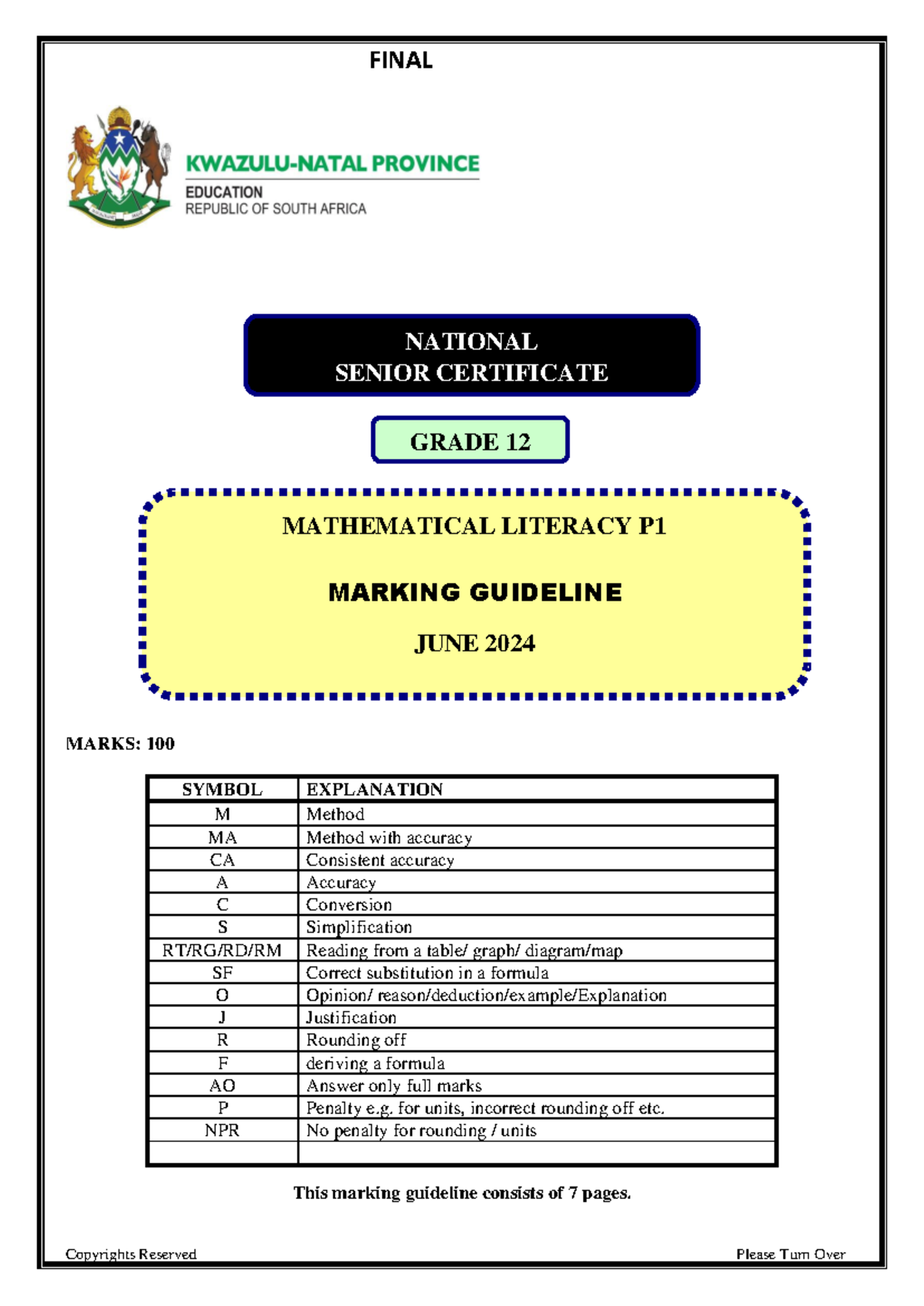 Grade 12 Maths LIT MG JUNE P1 Final (03 June 2024) - Copyrights ...