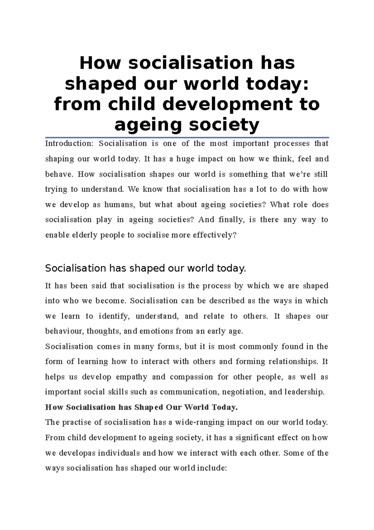 how-socialisation-has-shaped-our-world-today-from-child-development-to