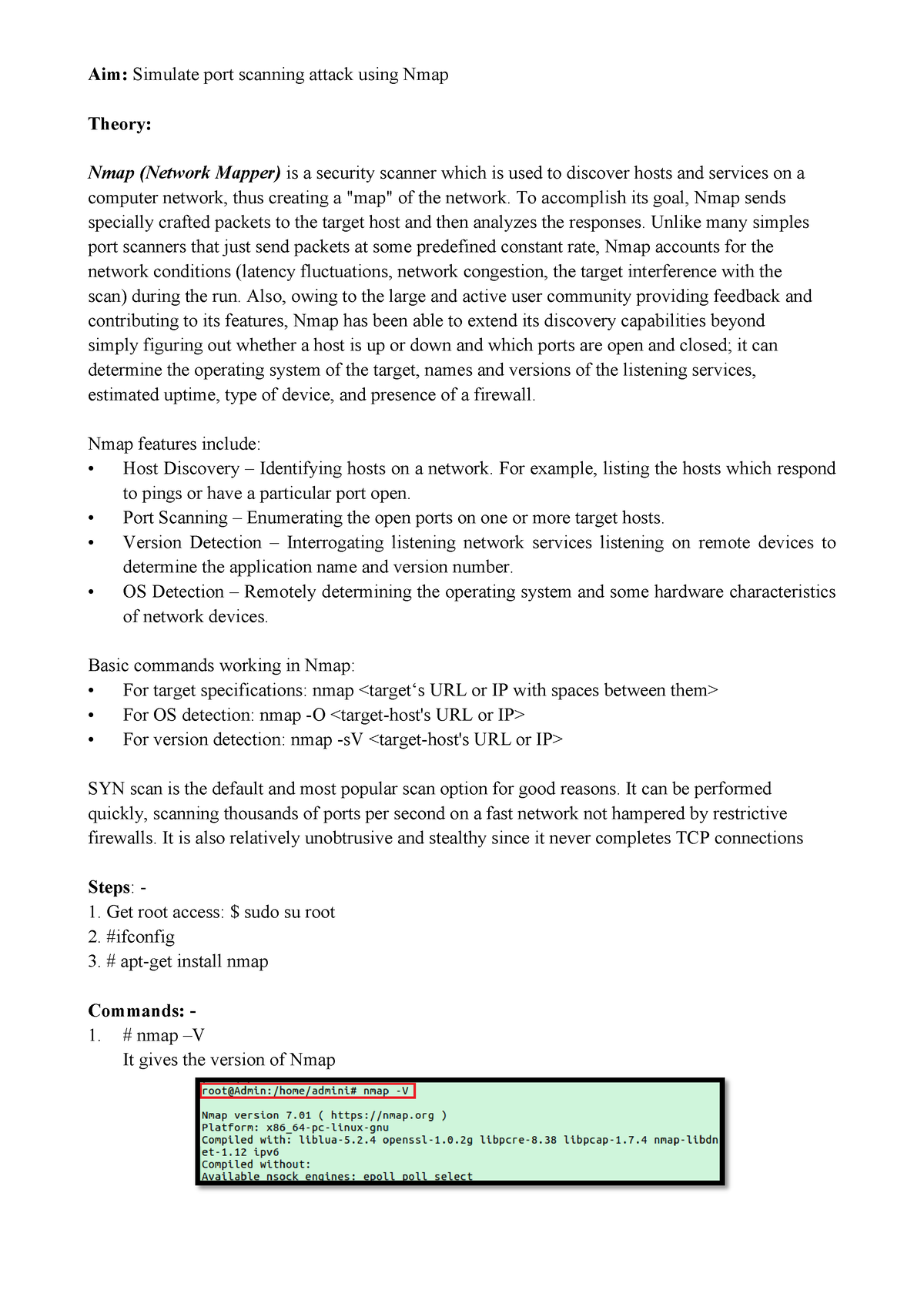 Nmap - nmap - Aim: Simulate port scanning attack using Nmap Theory ...