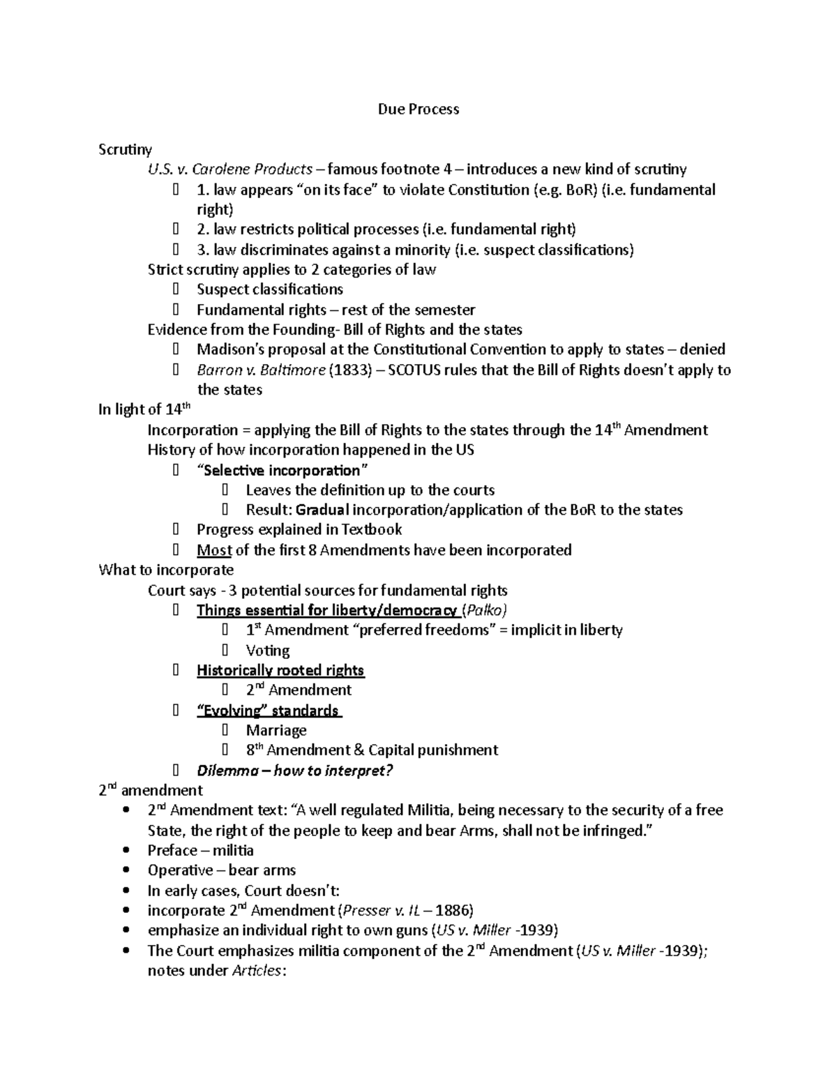 essay about due process