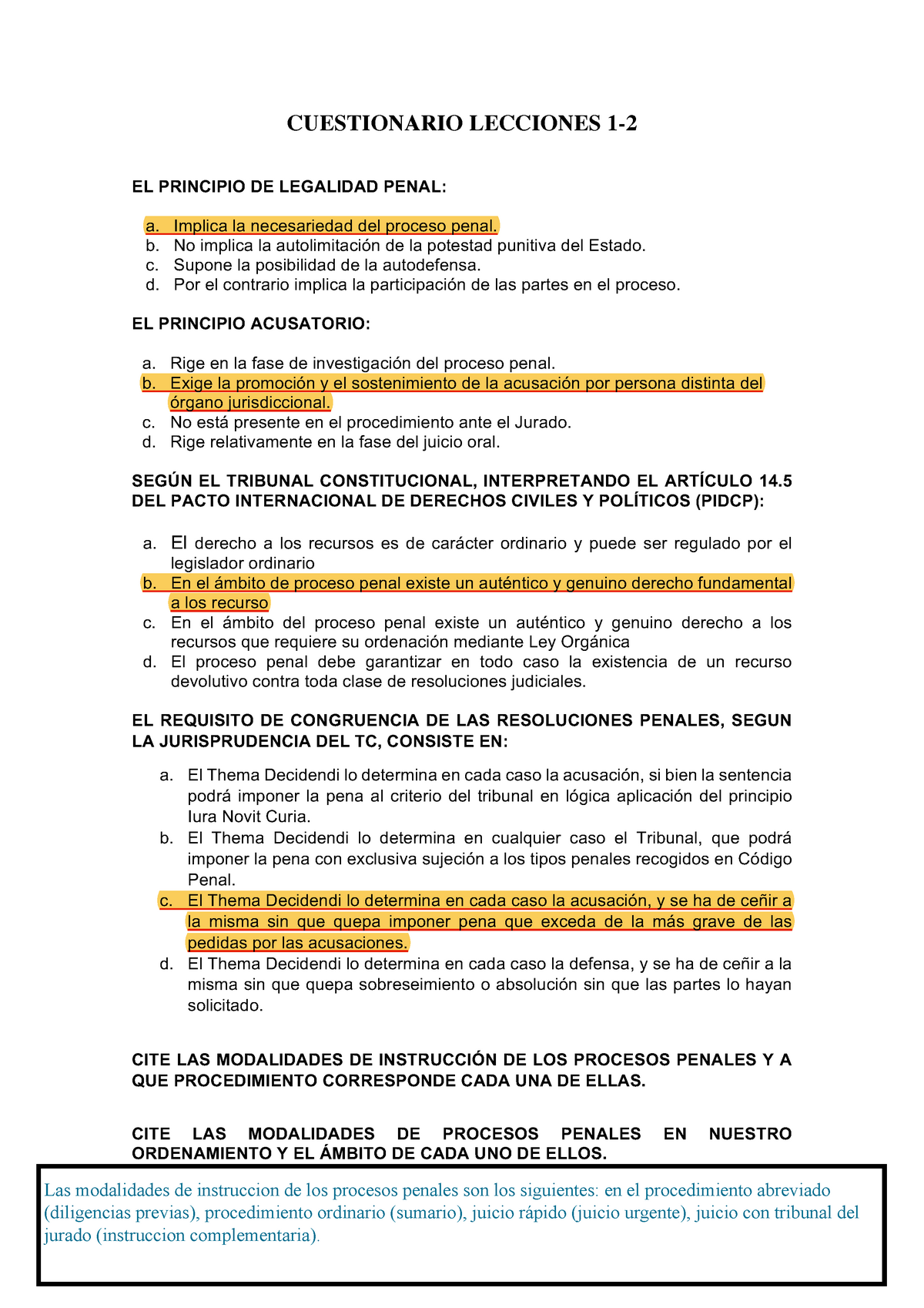 Cuestionario Lecciones Docx CUESTIONARIO LECCIONES EL PRINCIPIO DE LEGALIDAD PENAL A