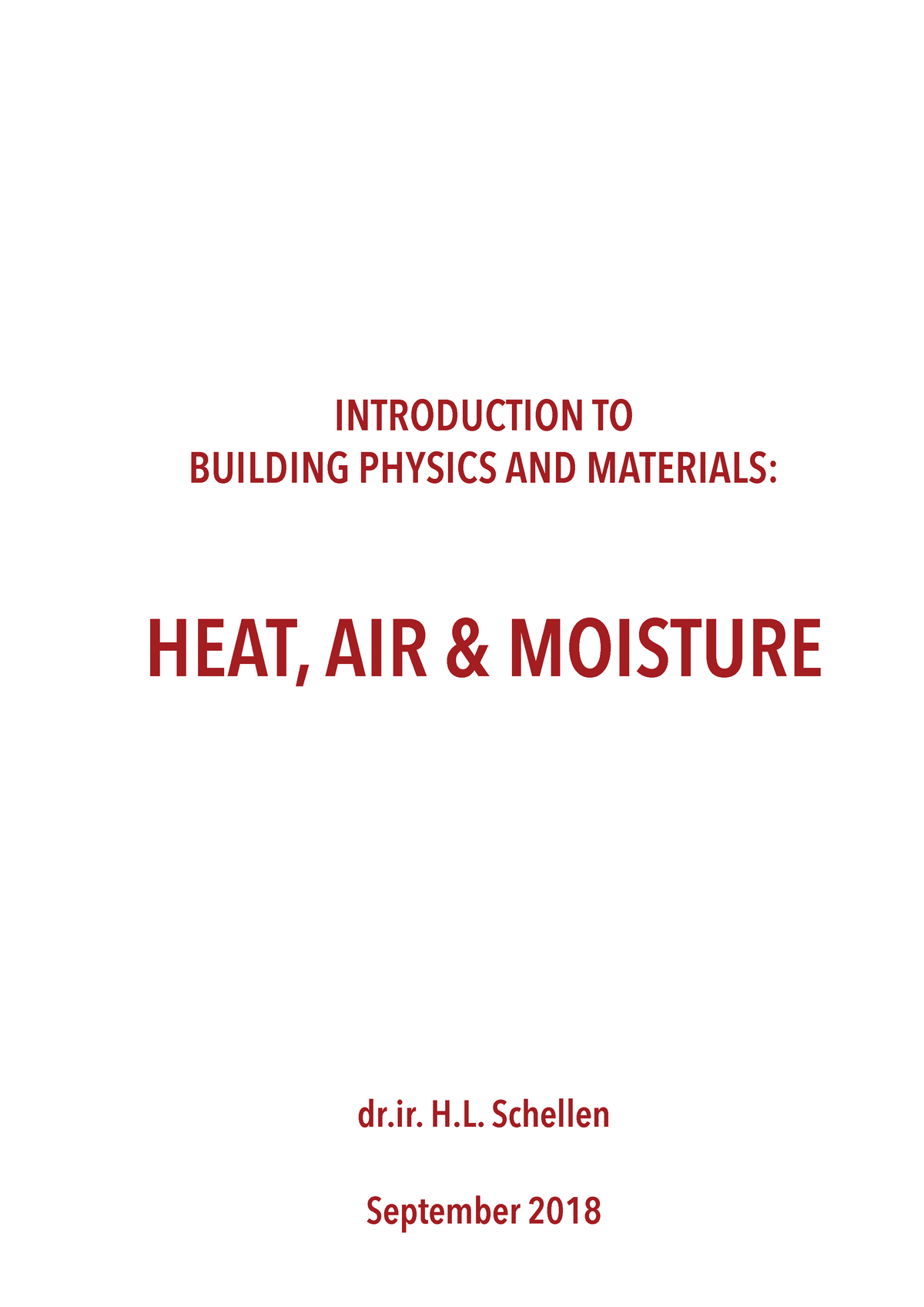 7S3X0 Reader IBPM Heat&Air&Moisture 2020 - INTRODUCTION TO BUILDING ...