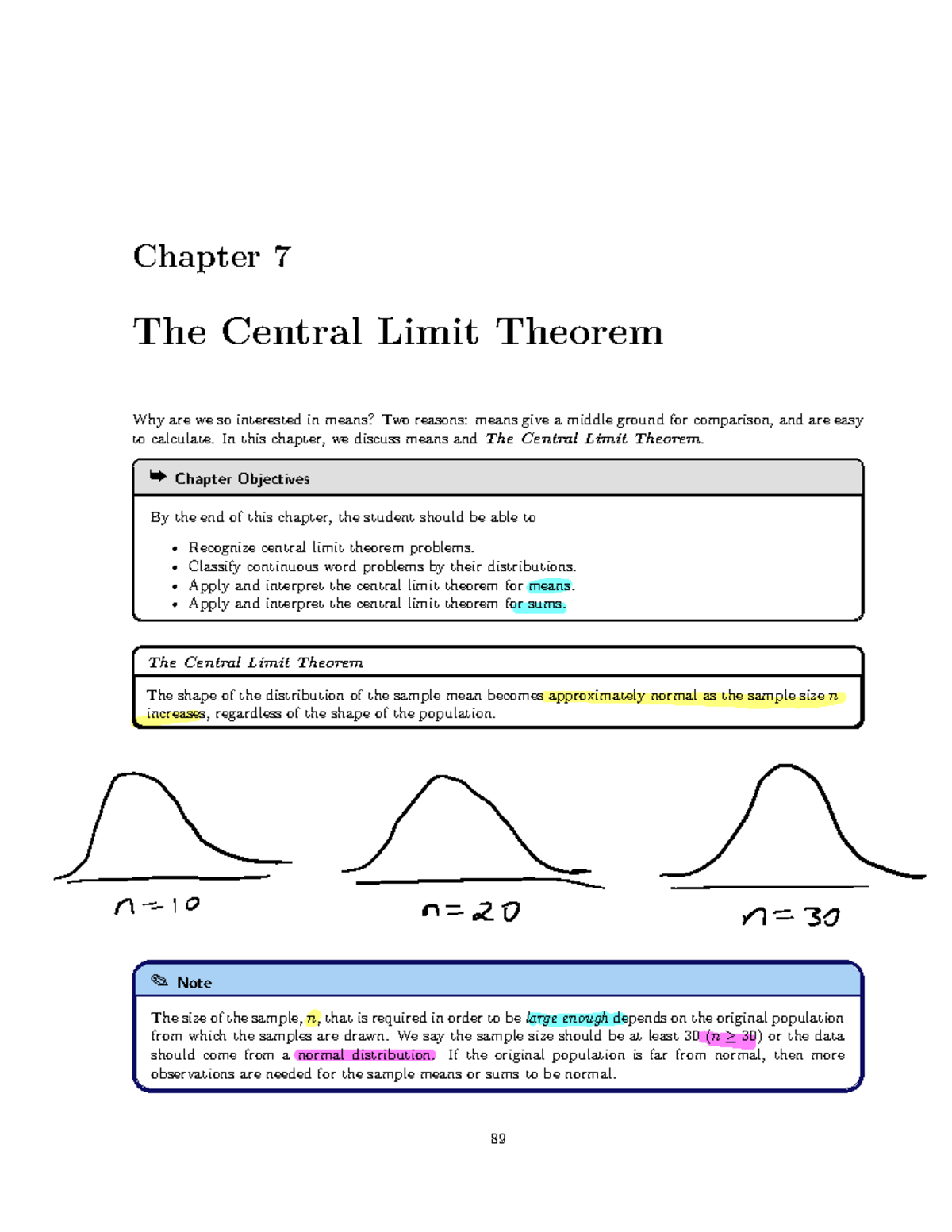 Chapter 7 Filled- Out Notes - Chapter 7 The Central Limit Theorem Q?v 2 ...