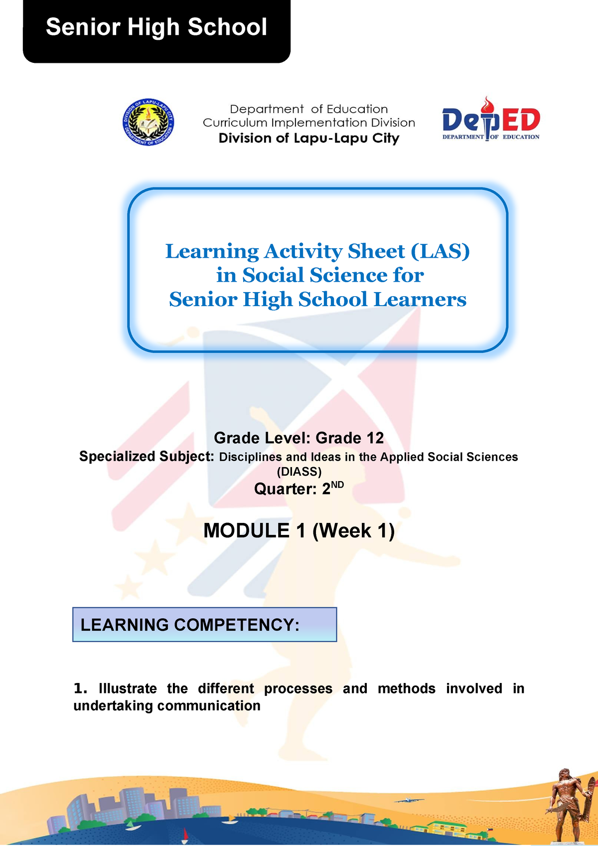 Diass Quarter 2 Module 1 Week 1 (NCB) - 1 Grade Level: Grade 12 ...