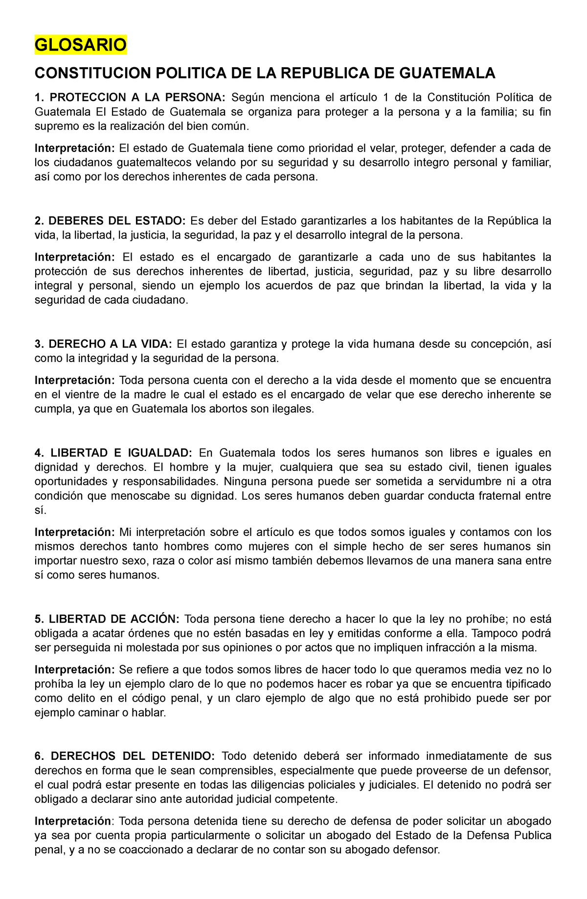 Glosario Derechos Humanos Subir Glosario Constitucion Politica De La Republica De Guatemala 1 7655