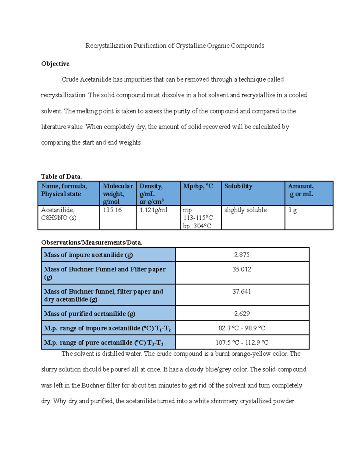recrystallization-crude-acetanilide-has-impurities-that-can-be