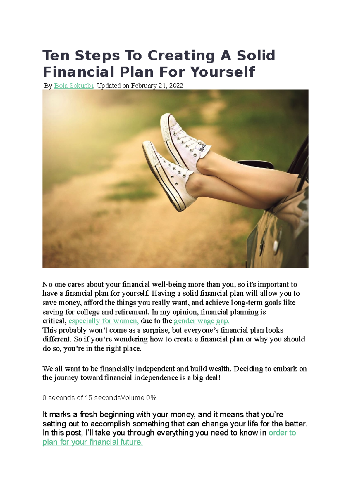 Ten Steps To Creating A Solid Financial Plan For Yourself - Updated on ...