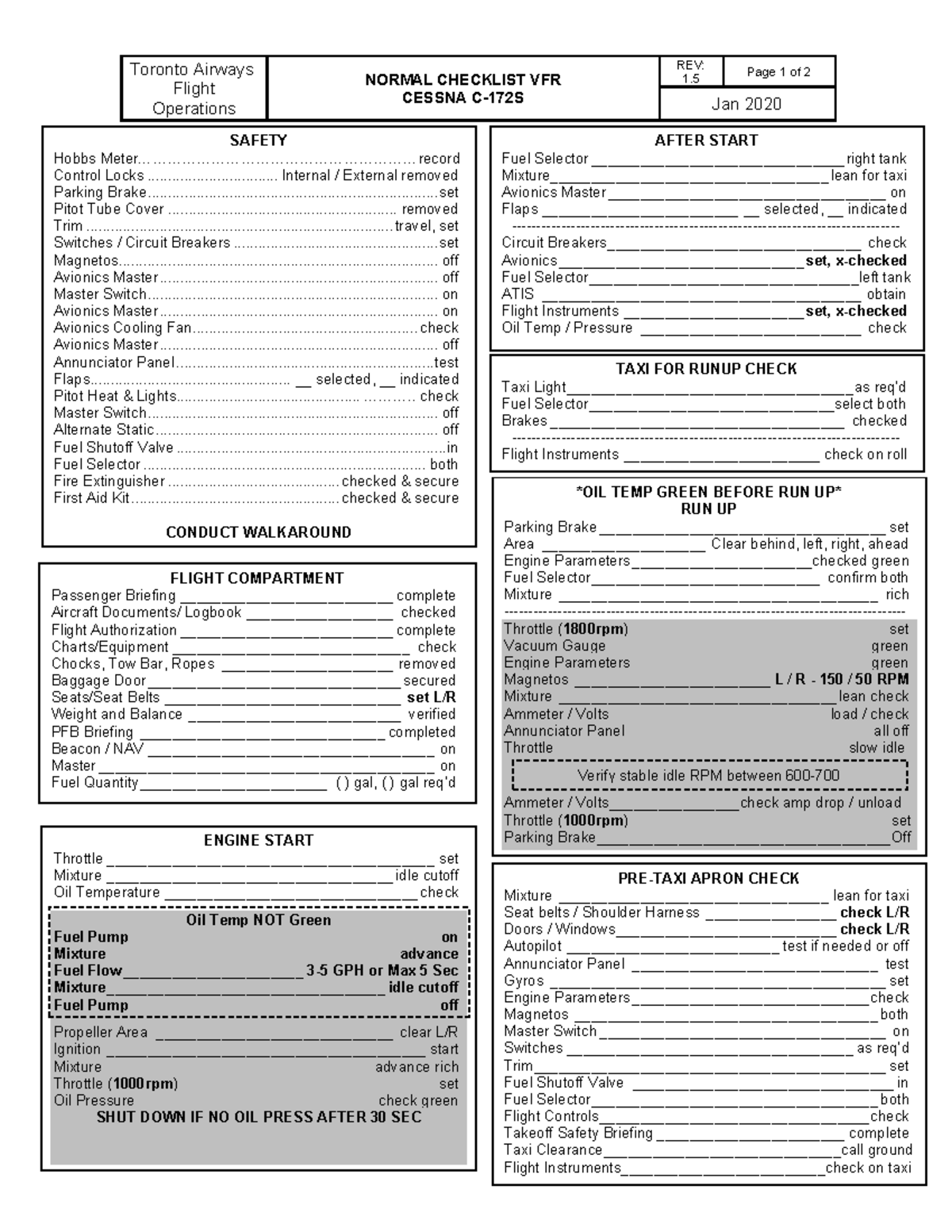 C172S%20Normal%20Checklist%202020%20v1 - Toronto Airways Flight ...