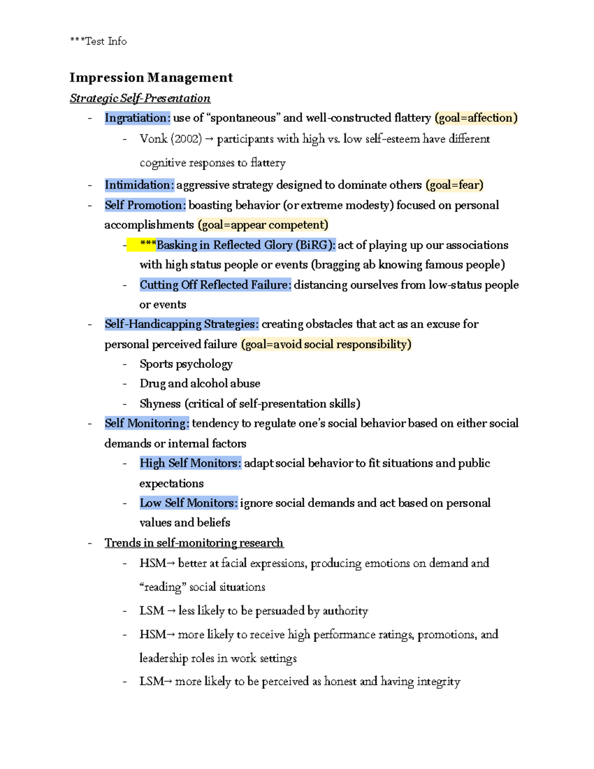 thesis impression management