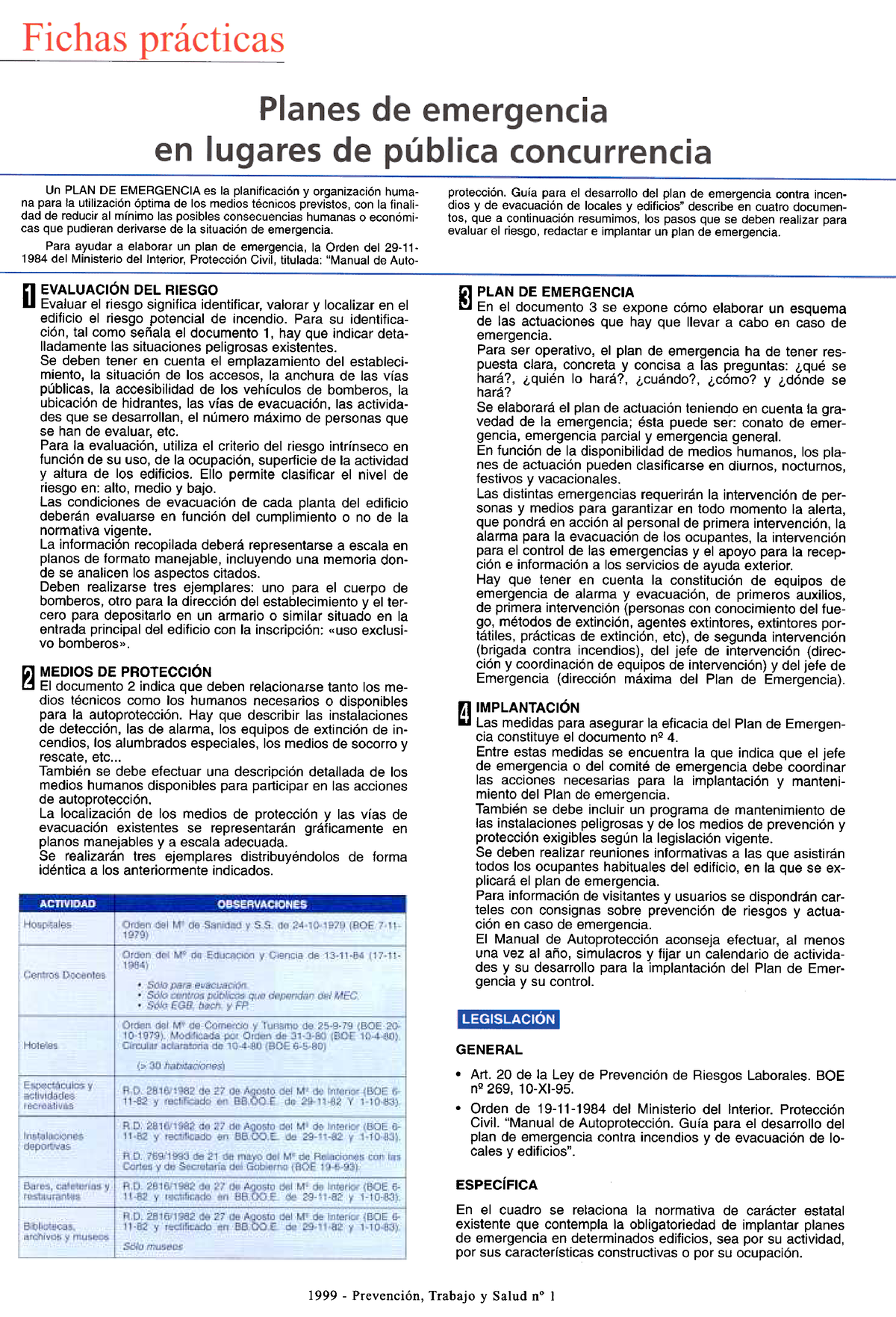 FP Revista SST 01. Planes De Emergencia En Lugares De Pública ...