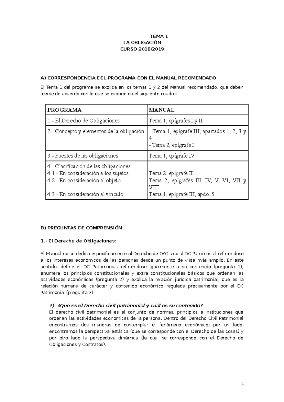 Guia tema 1 hecha 11111 - Apuntes 1 - TEMA 1 LA OBLIGACIÓN CURSO 2018/ ...