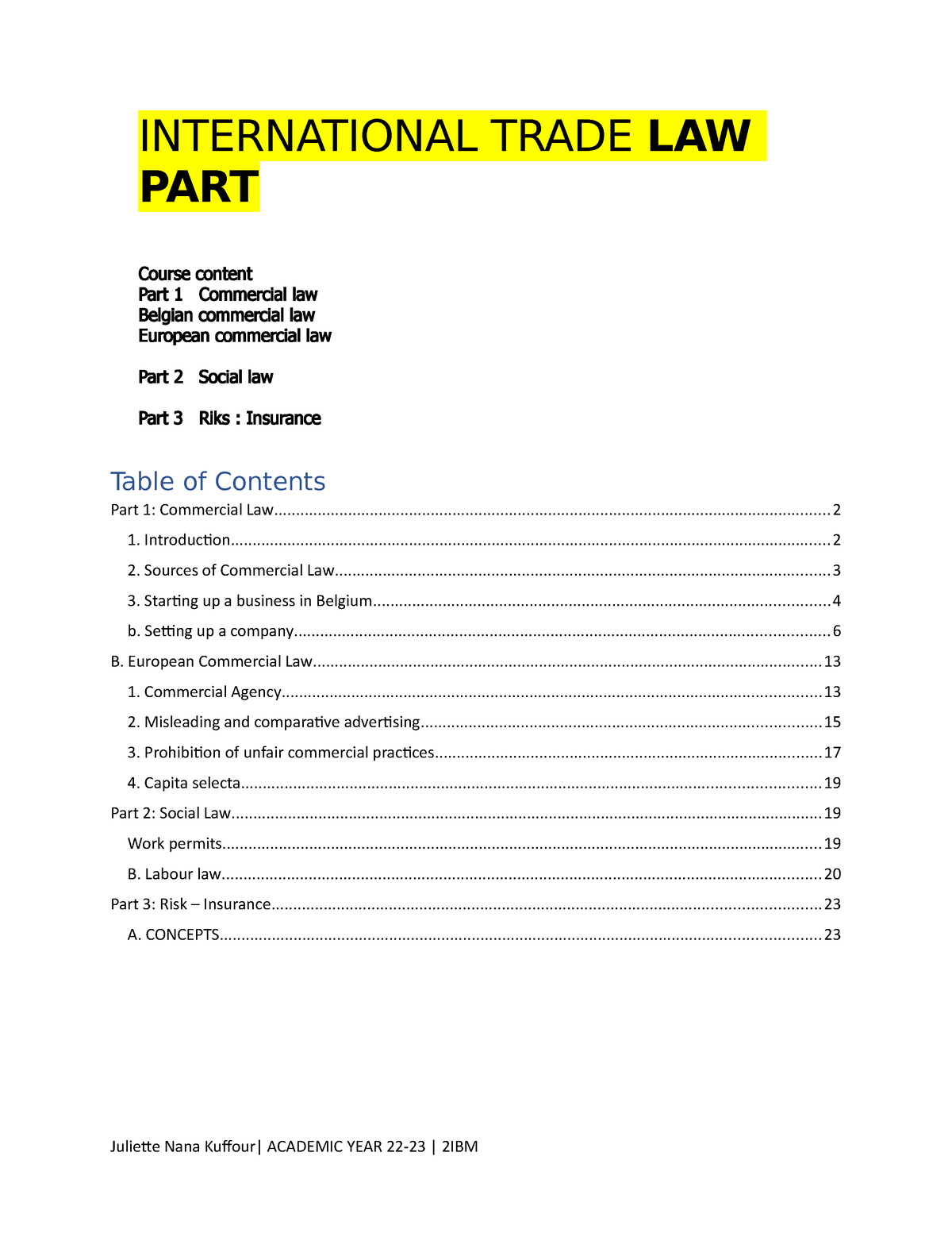 international trade law topics for research paper