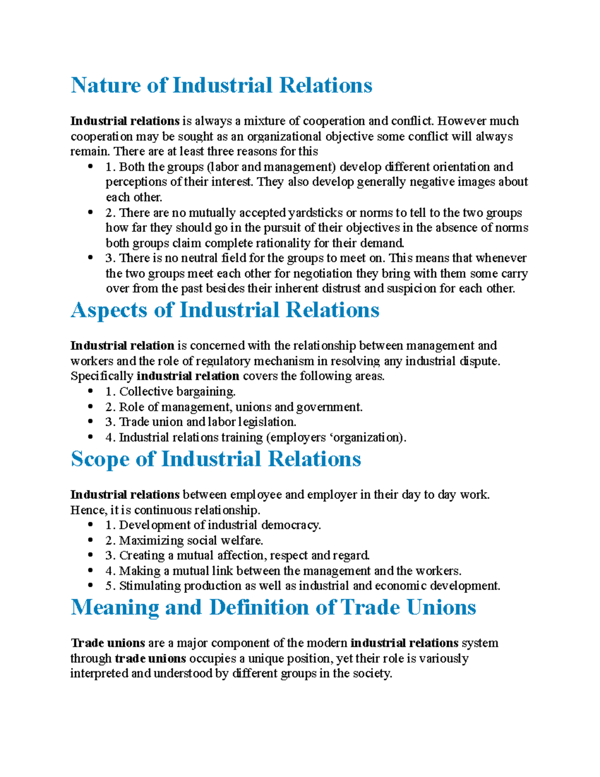 What Is The Nature Of Industrial Relations