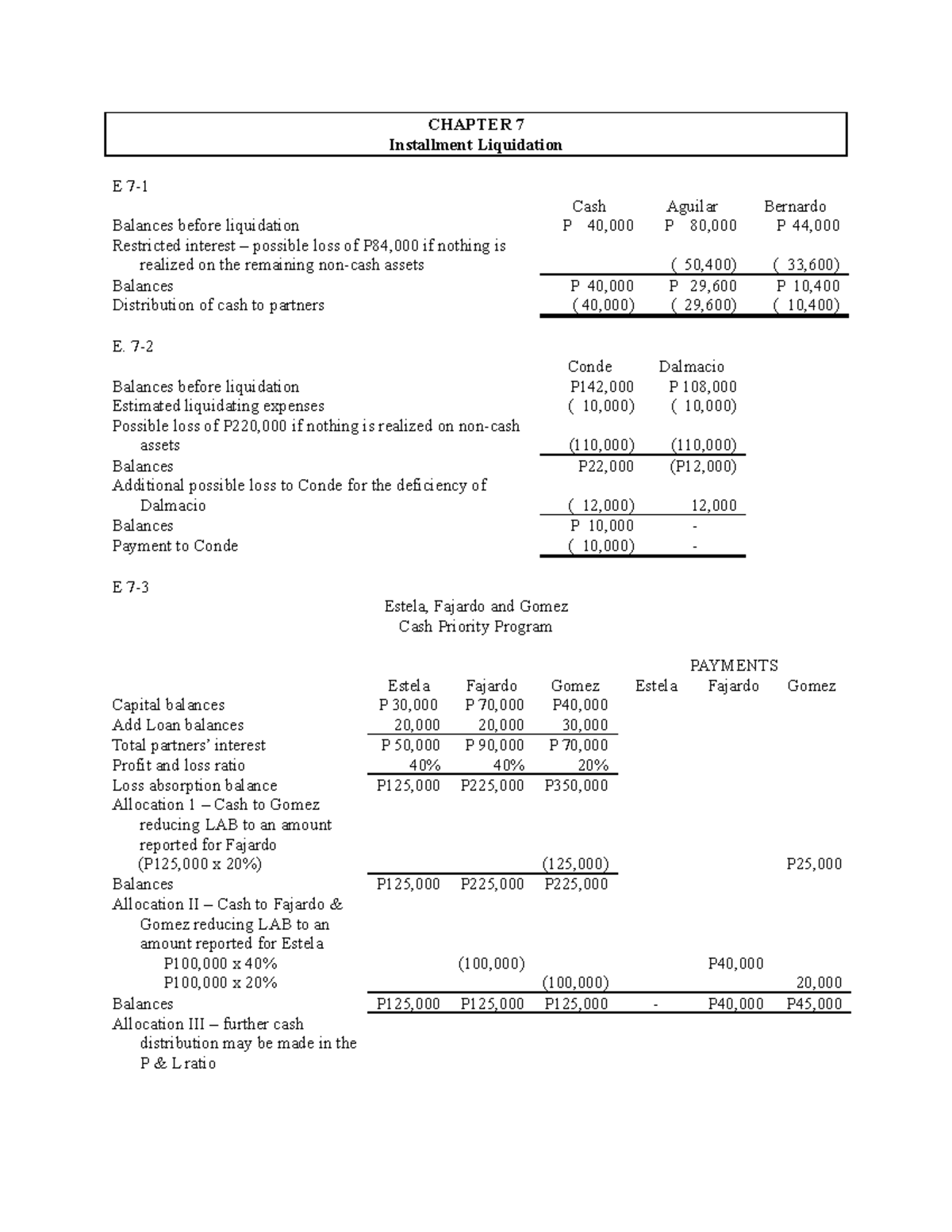 APC ch7sol - Accounting for Partnership Corporation by Baysa and ...