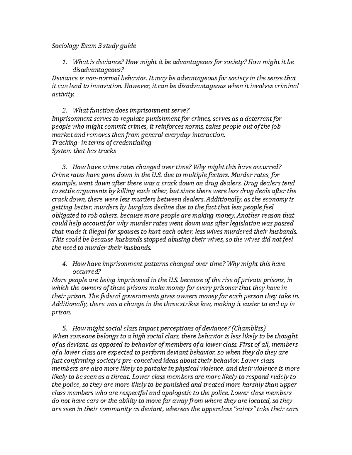 Sociology Exam 3 study guide - Sociology Exam 3 study guide What is ...