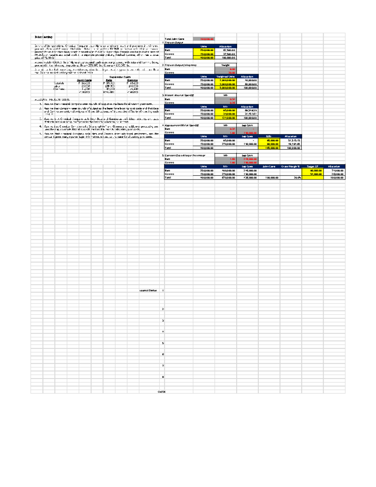 BA 116 Mod2 - Prob Set 6 - Total Joint Costs 1 Physical Output Beta ...