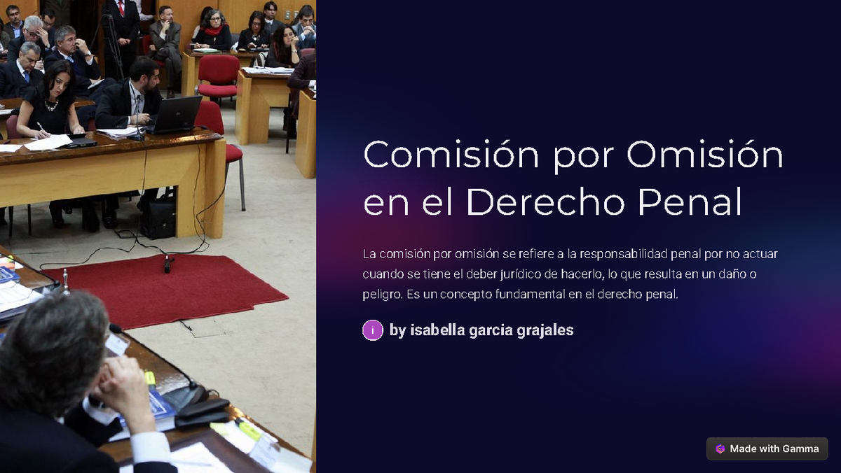 Comision Por Omision En El Derecho Penal Comisión Por Omisión En El Derecho Penal La Comisión 9953