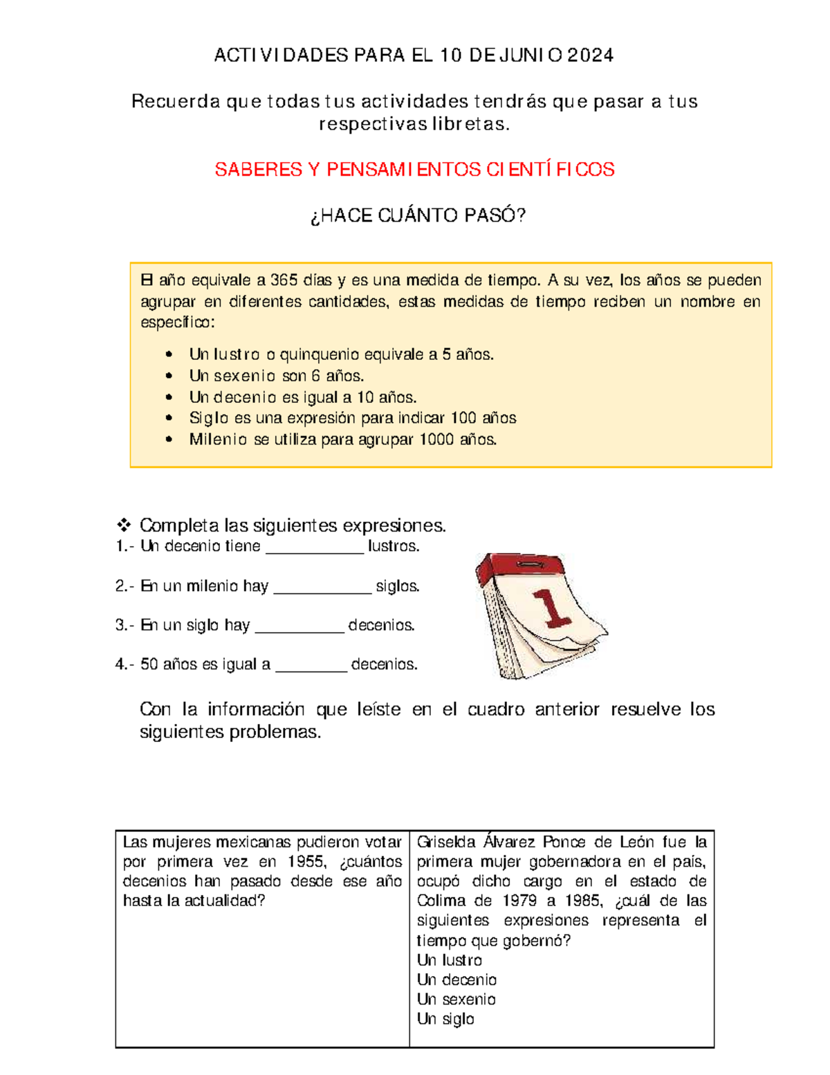 Trabajo PARA LOS Niños 10 DE Junio - ACTIVIDADES PARA EL 10 DE JUNIO ...