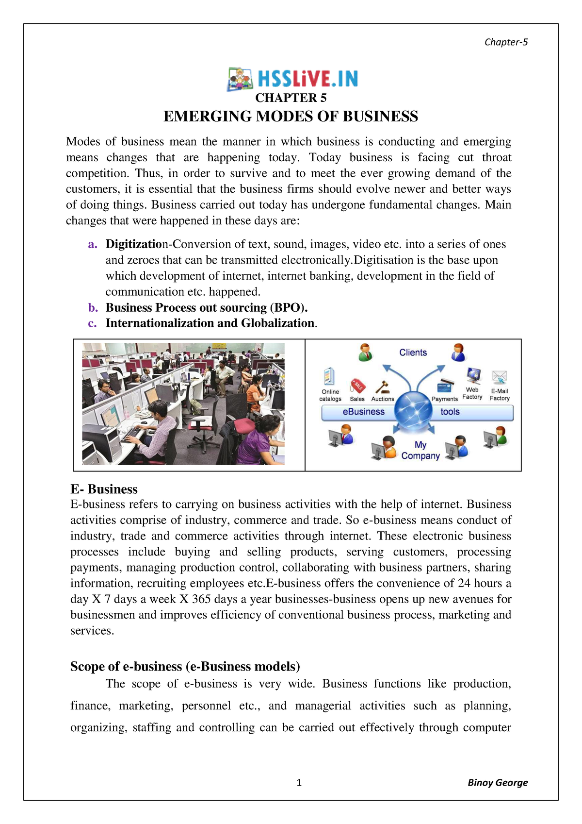 Emerging Modes Of Business - CHAPTER 5 EMERGING MODES OF BUSINESS Modes ...