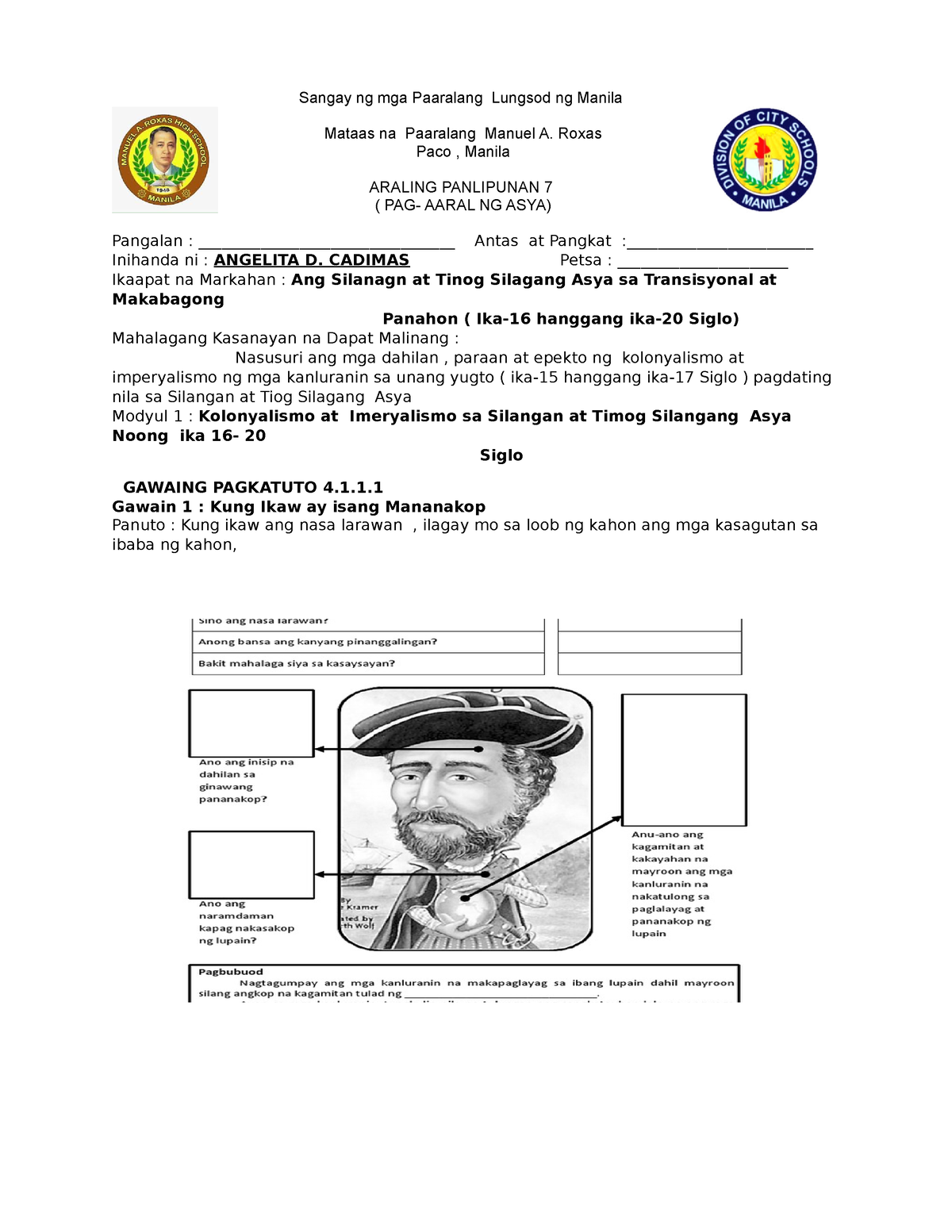 AP 7 Q 4 Modyul 1 A - Chh - Information Communication Technology - Studocu