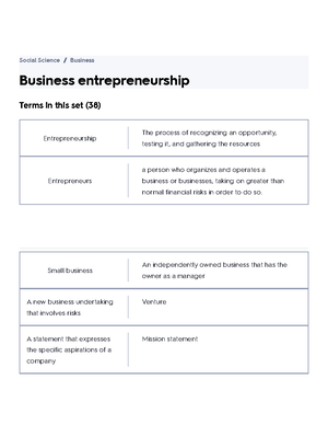 Entrepreneurship And The Economy Flashcards Quizlet - Entrepreneurship ...