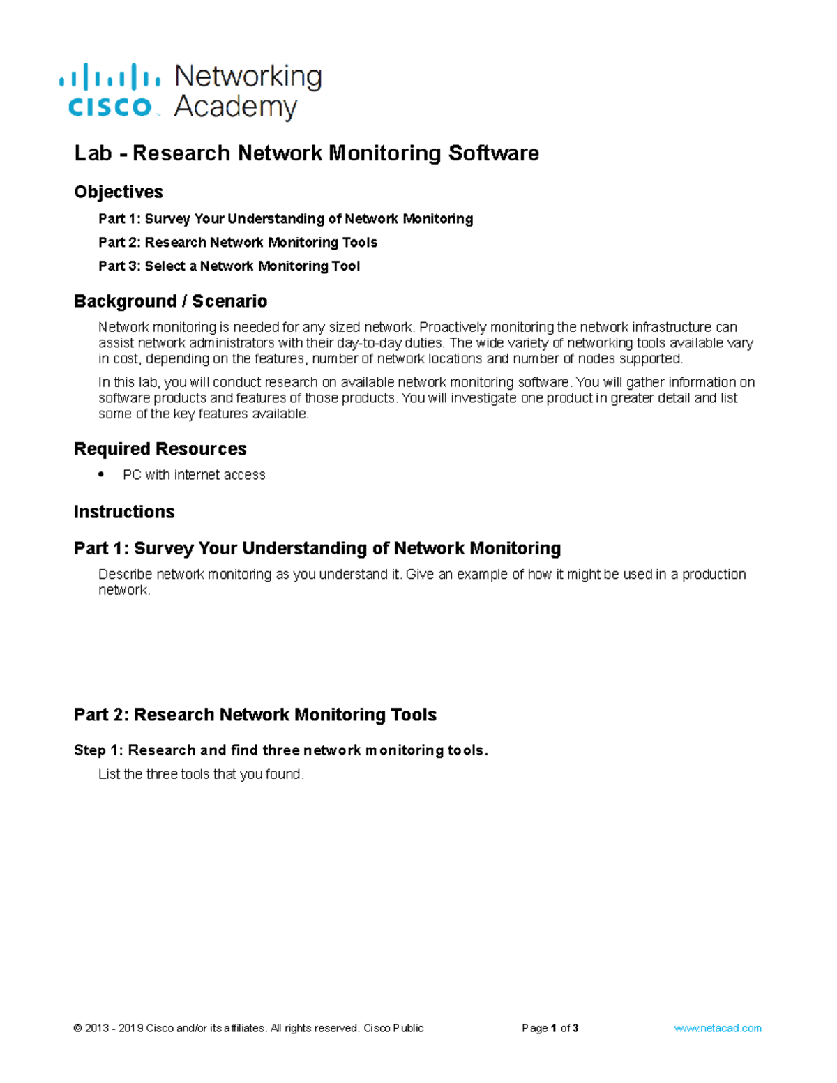 Lab Research Network Monitoring Software