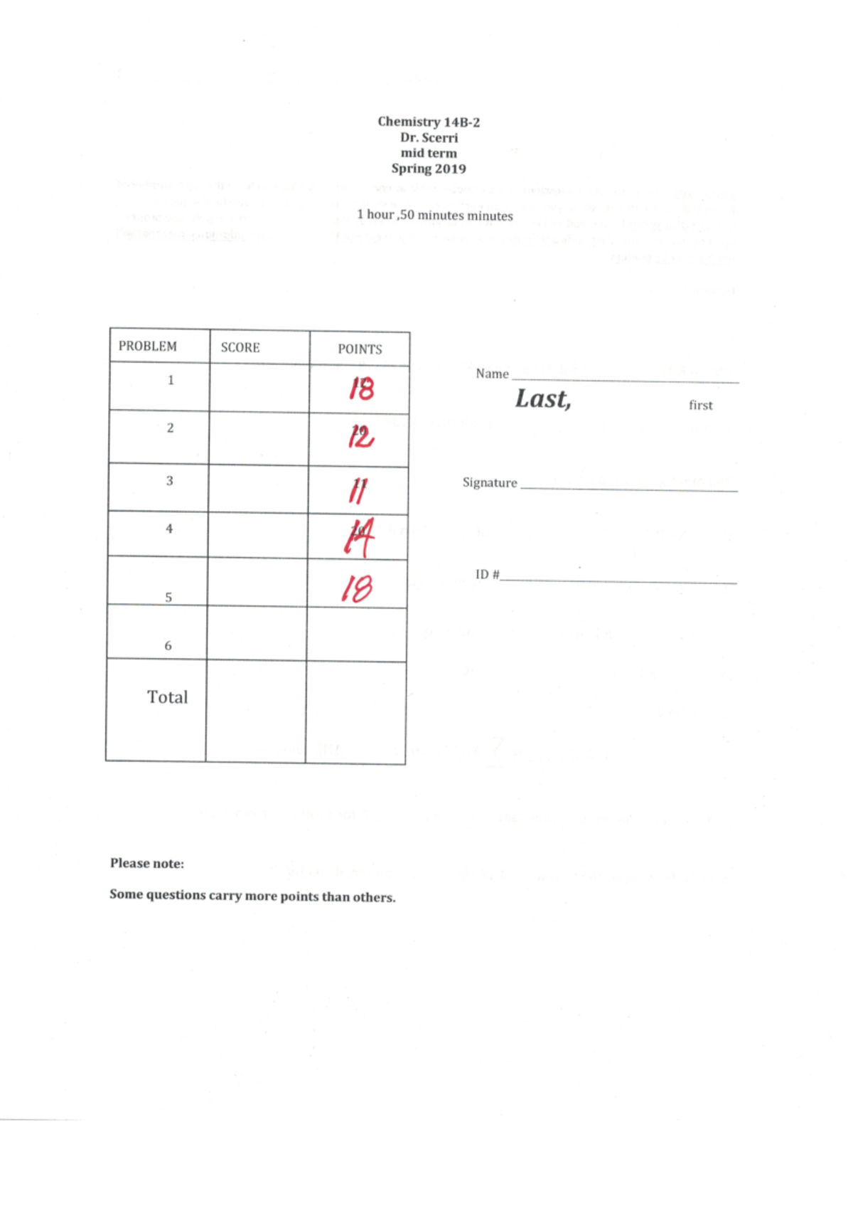 2019 . Answers TO Spring.14B Mid Term - Chem 14B - Studocu