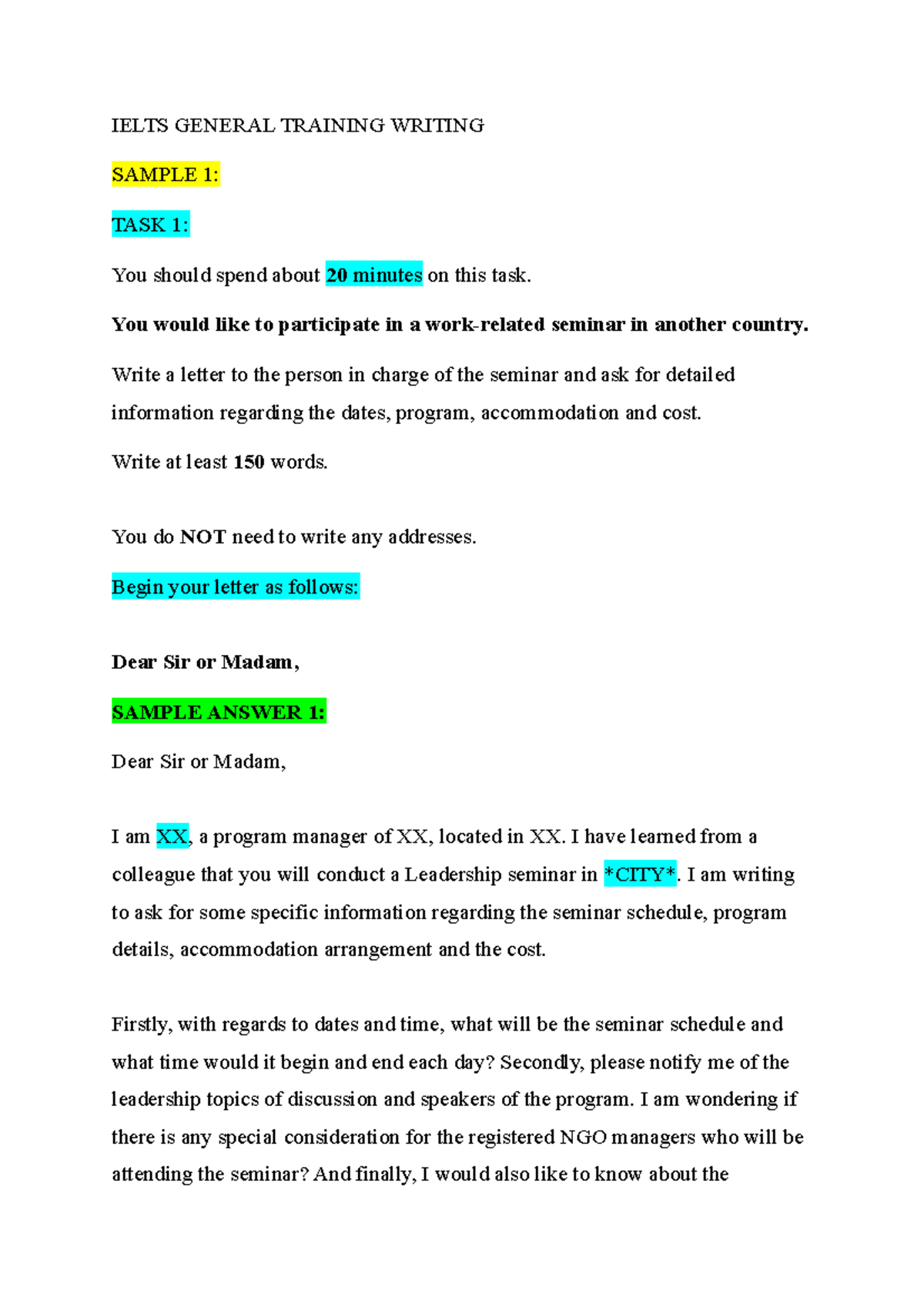 ielts sample essay general training