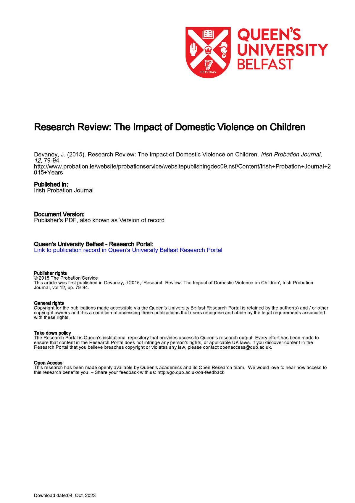 statement of research problem on domestic violence