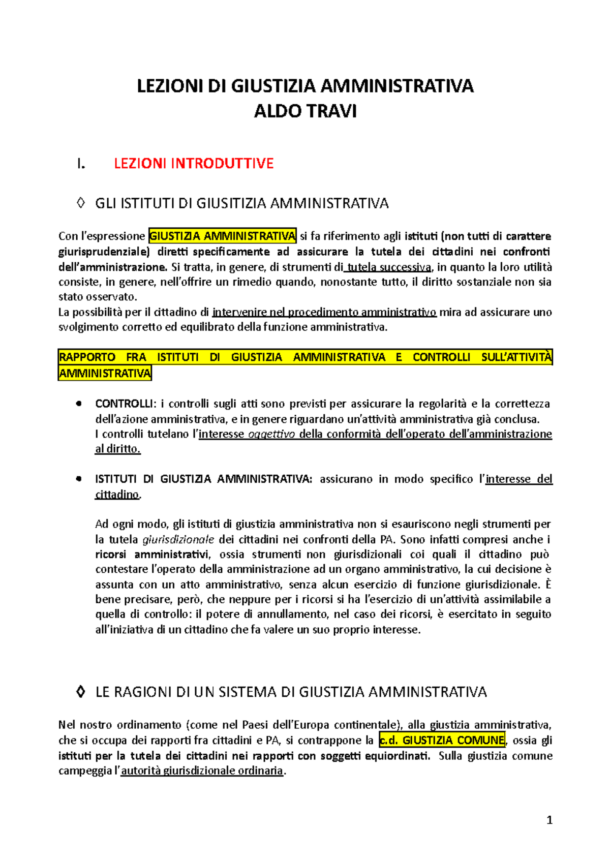 lezioni di giustizia amministrativa travi