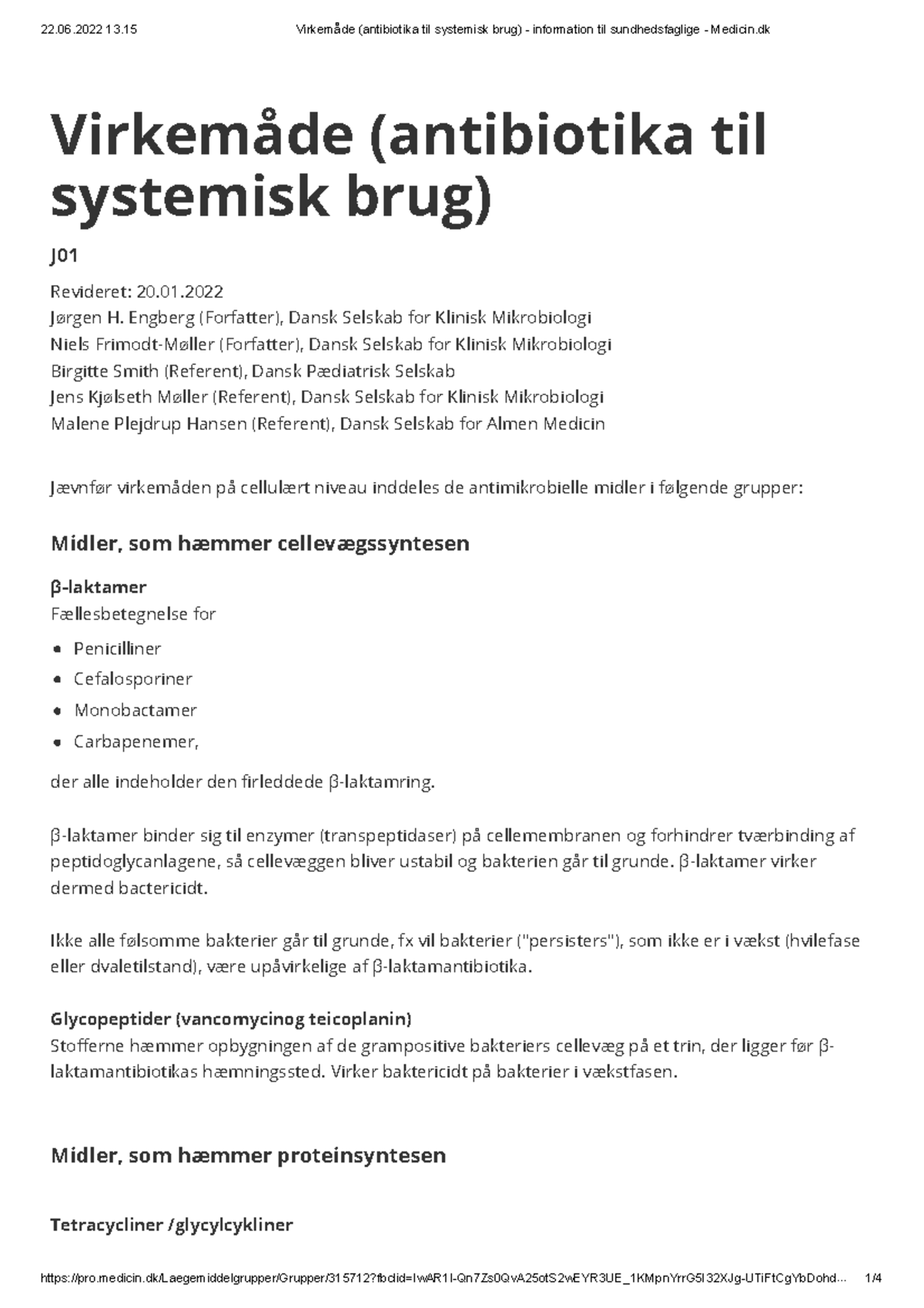 Antibiotika Virkemåder PDF - Virkemåde (antibiotika Til Systemisk Brug ...