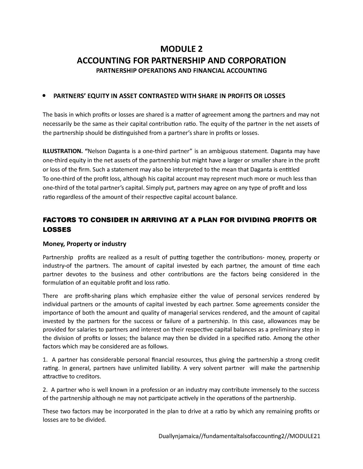 Module-2 - Fundamentals Of Accounting - MODULE 2 ACCOUNTING FOR ...