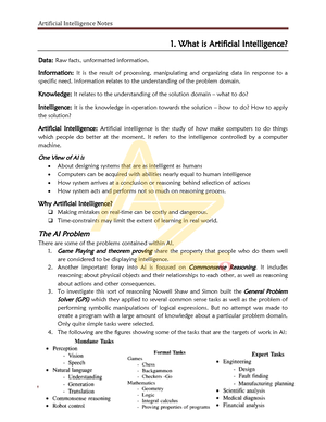 AI KCS071 Notes - Artificial Intelligence Page 1 DIGITAL NOTES ON ...