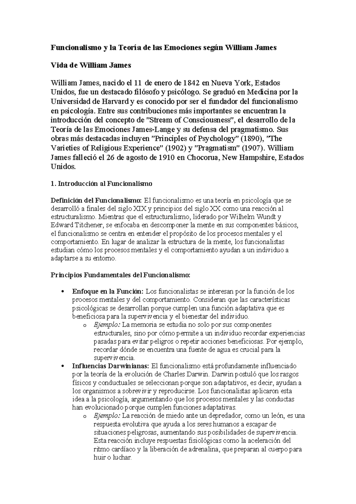 Funcionalismo y la Teoría de las Emociones según William James ...