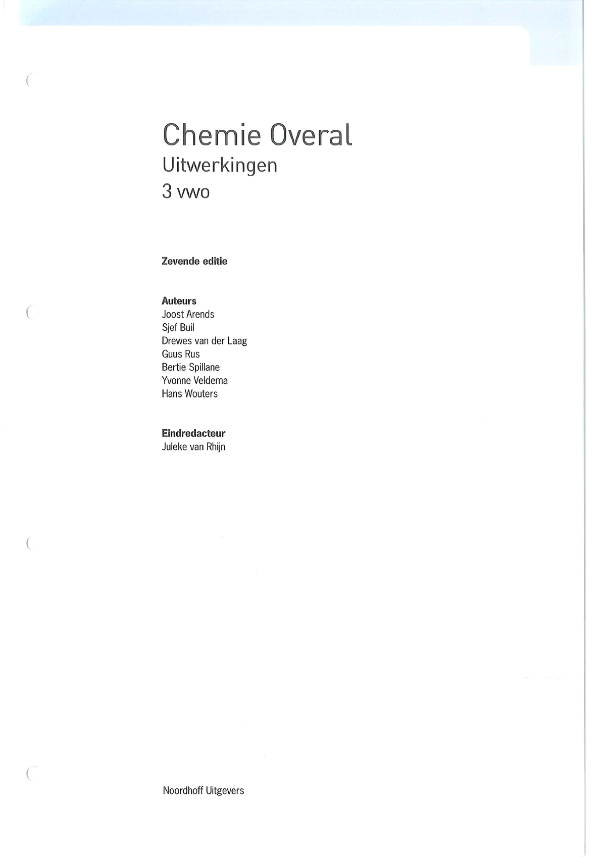 3vwo Chemie Overal Antwoordenboek H123 - BuiteNLand - Studeersnel