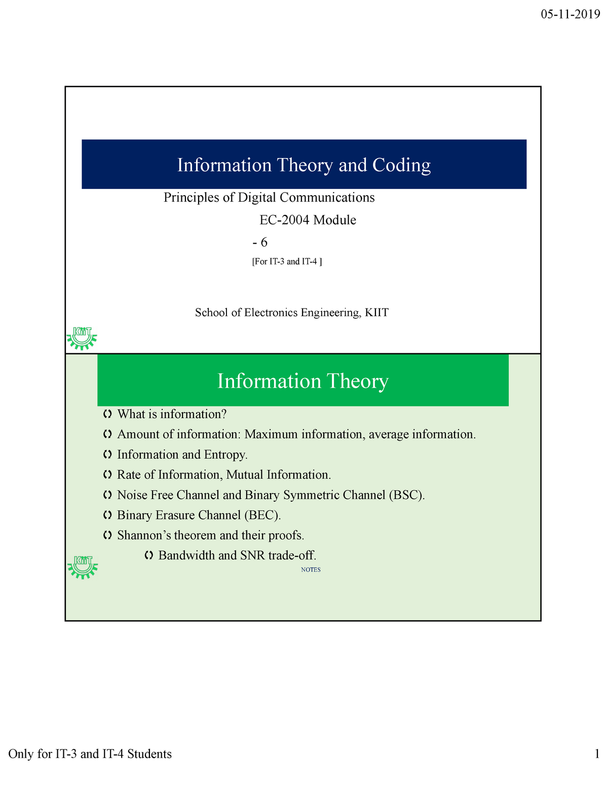 research paper on information theory and coding