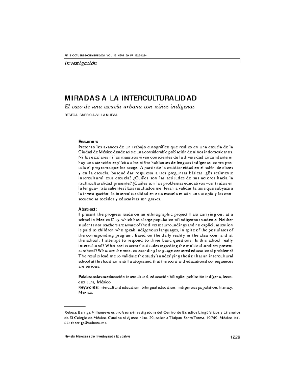 Miradas de interculturalidad - Revista Mexicana de Investigación ...