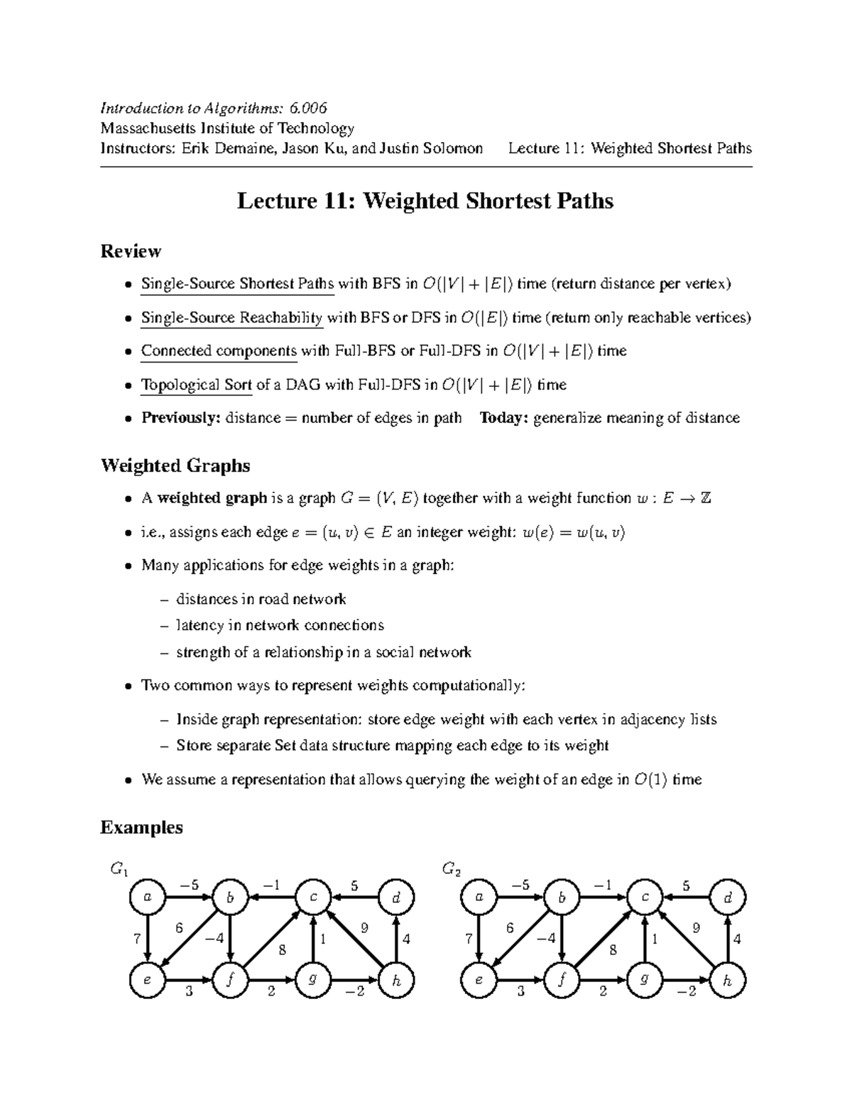 Algorithm Lecture Notes - Introduction To Algorithms: 6. Massachusetts ...